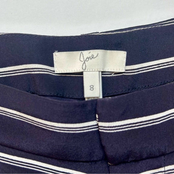 Joie Striped Silk Shorts Black and White Stripe Size 8 - Picture 7 of 7